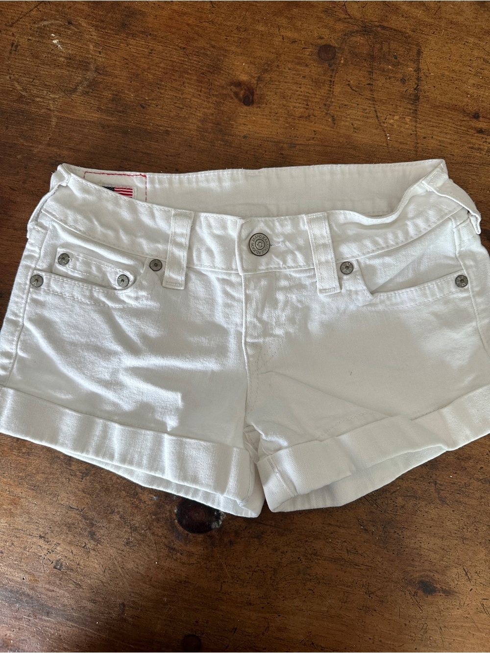 True Religion White Shorts